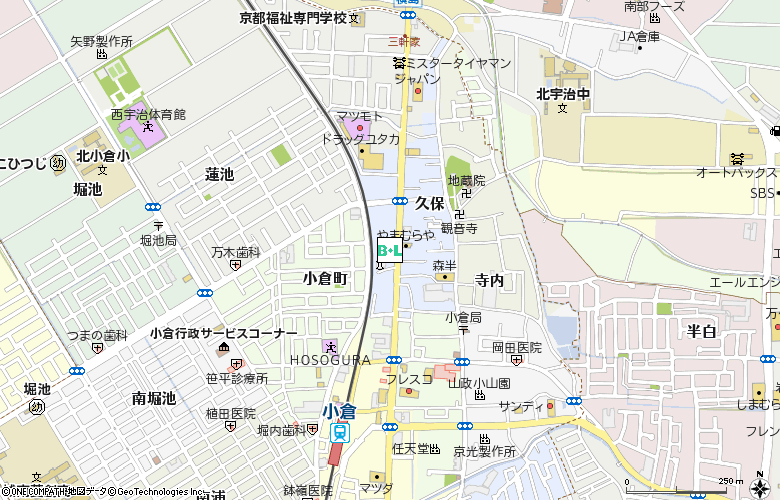 眼鏡市場　宇治小倉(80031)付近の地図